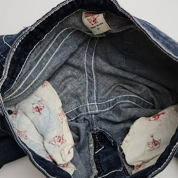 True Religion Women's  Denim Skinny Dark Wash Blue Jeans White Stitch Size 27 - Picture 9 of 16